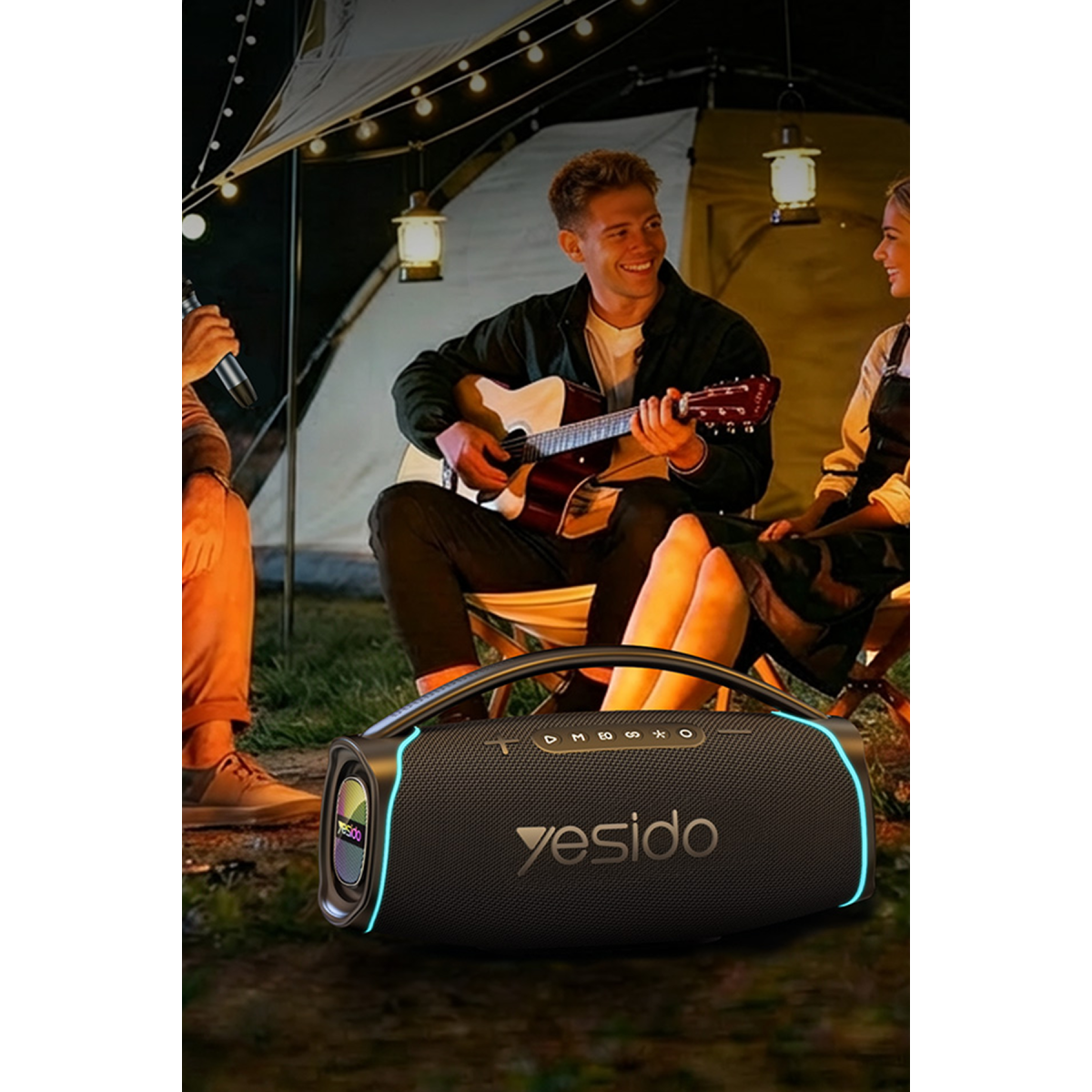 Yesido YSW46 220W RGB Işıklı Karaoke Mikrofonlu Bluetooth Kablosuz Hoparlör