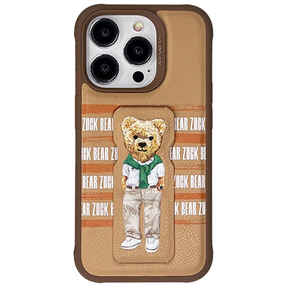 ZuckBear Apple iPhone 15 Pro Max Claude Standlı Kapak - Kahverengi
