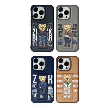 ZuckBear Apple iPhone 15 Pro Max Claude Standlı Kapak - Titan Gri