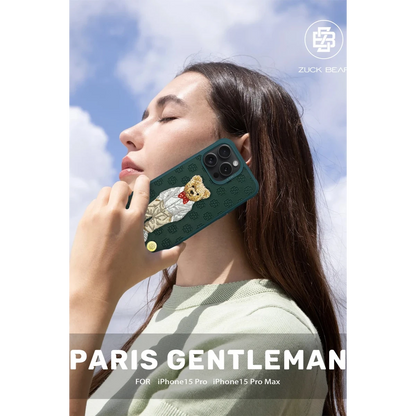 ZuckBear Apple iPhone 15 Pro Paris Gentleman Kapak - Bow Tie