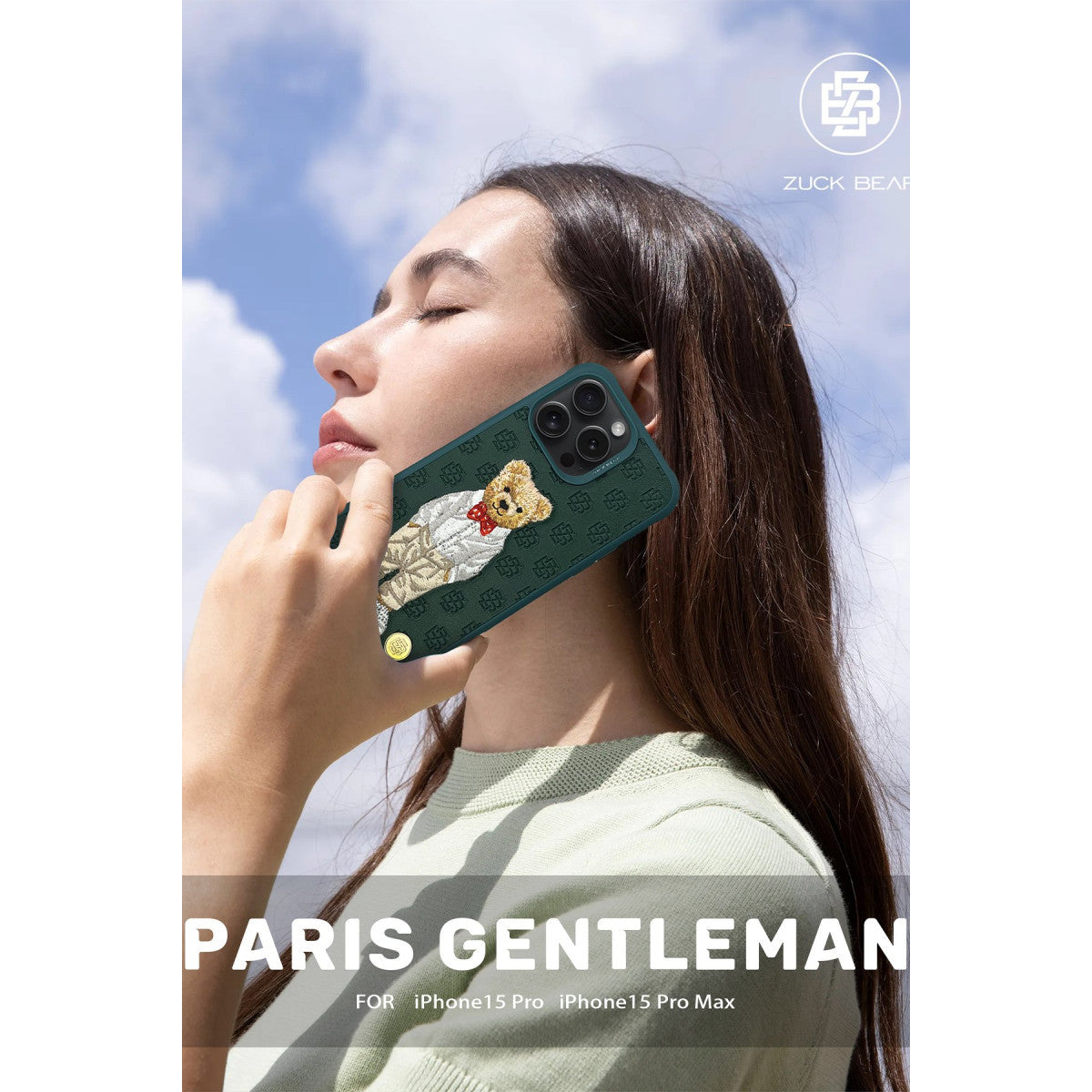 ZuckBear Apple iPhone 15 Pro Paris Gentleman Kapak