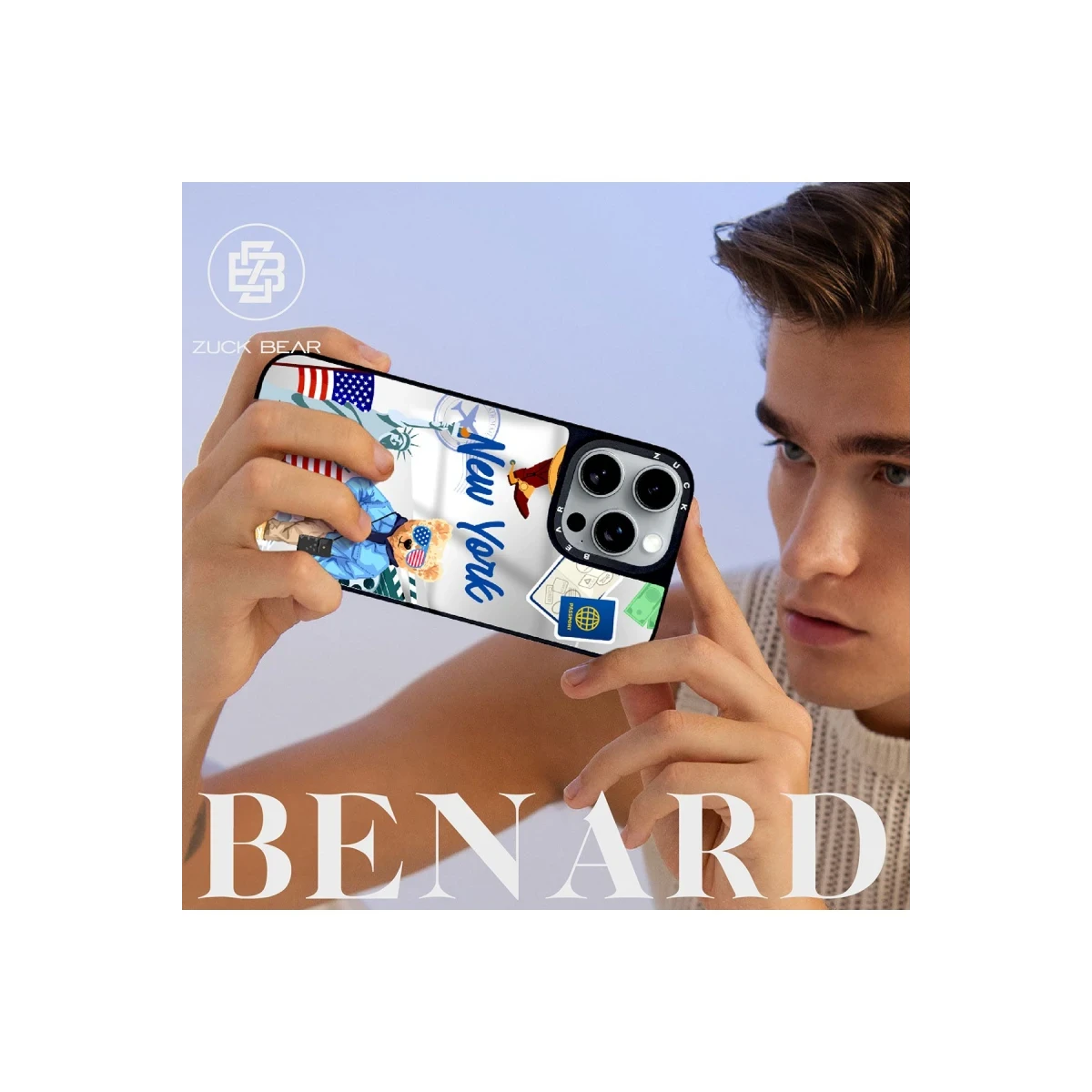 ZuckBear Apple iPhone 16 Pro Benard Mirror Magsafe Kapak - New York